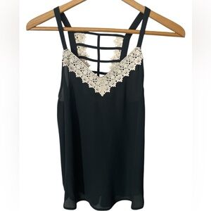#H38 Black dressy tank top Small Sm